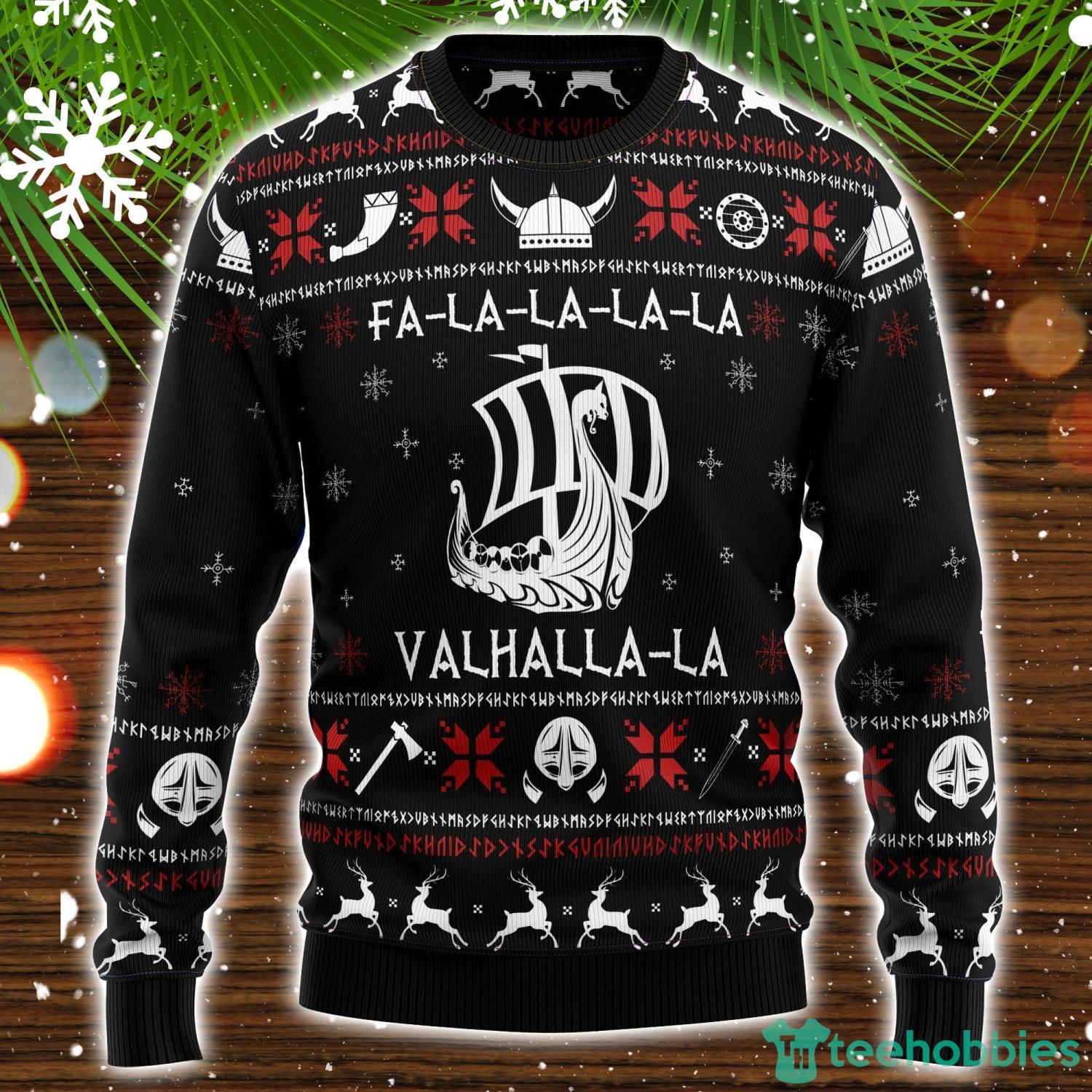 Valhalla Viking Ugly Christmas Sweater Christmas Holiday Gift Product Photo 1
