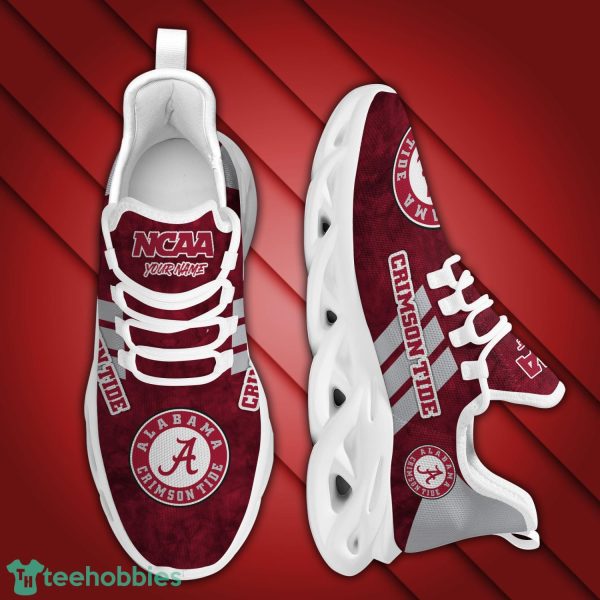 Alabama Crimson Tide Ncaa Custom Name Max Soul Shoes Running Sports Sneakers Gift For Sport Lovers Striped Style Product Photo 4