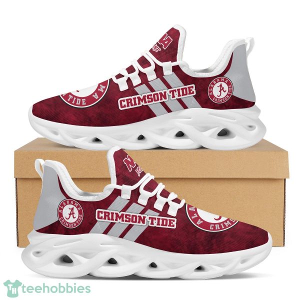 Alabama Crimson Tide Ncaa Custom Name Max Soul Shoes Running Sports Sneakers Gift For Sport Lovers Striped Style Product Photo 1