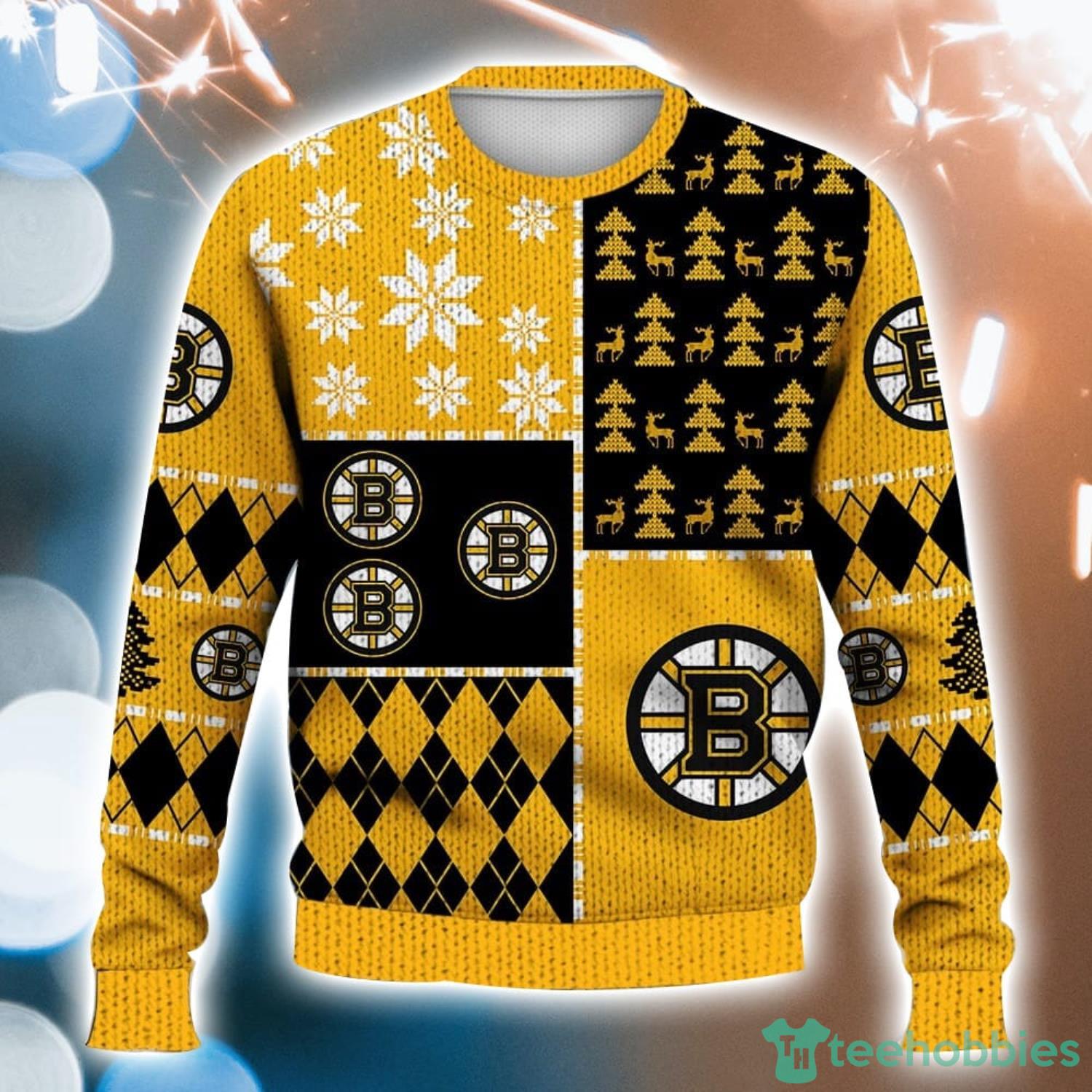 Boston Bruins Ugly Christmas Sweater Full Print Ice Hockey Fans Christmas Sweater For Men And Women Product Photo 1