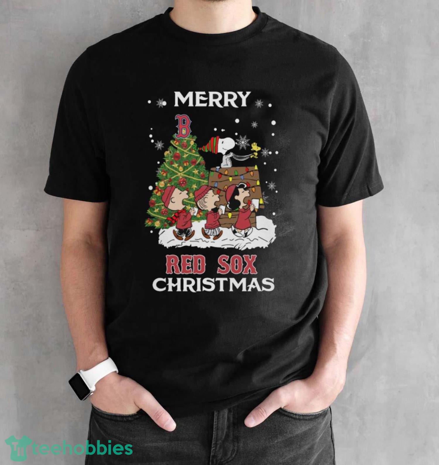 Boston Red Sox Snoopy Family Christmas Shirt Gift For Christmas - Black Unisex T-Shirt