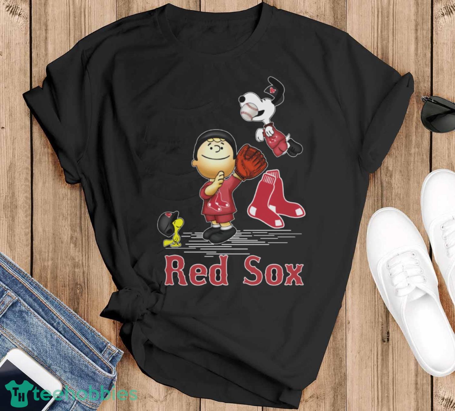 Boston Red Sox The Peanuts Sport Fans Christmas Shirt Gift For Christmas - Black T-Shirt