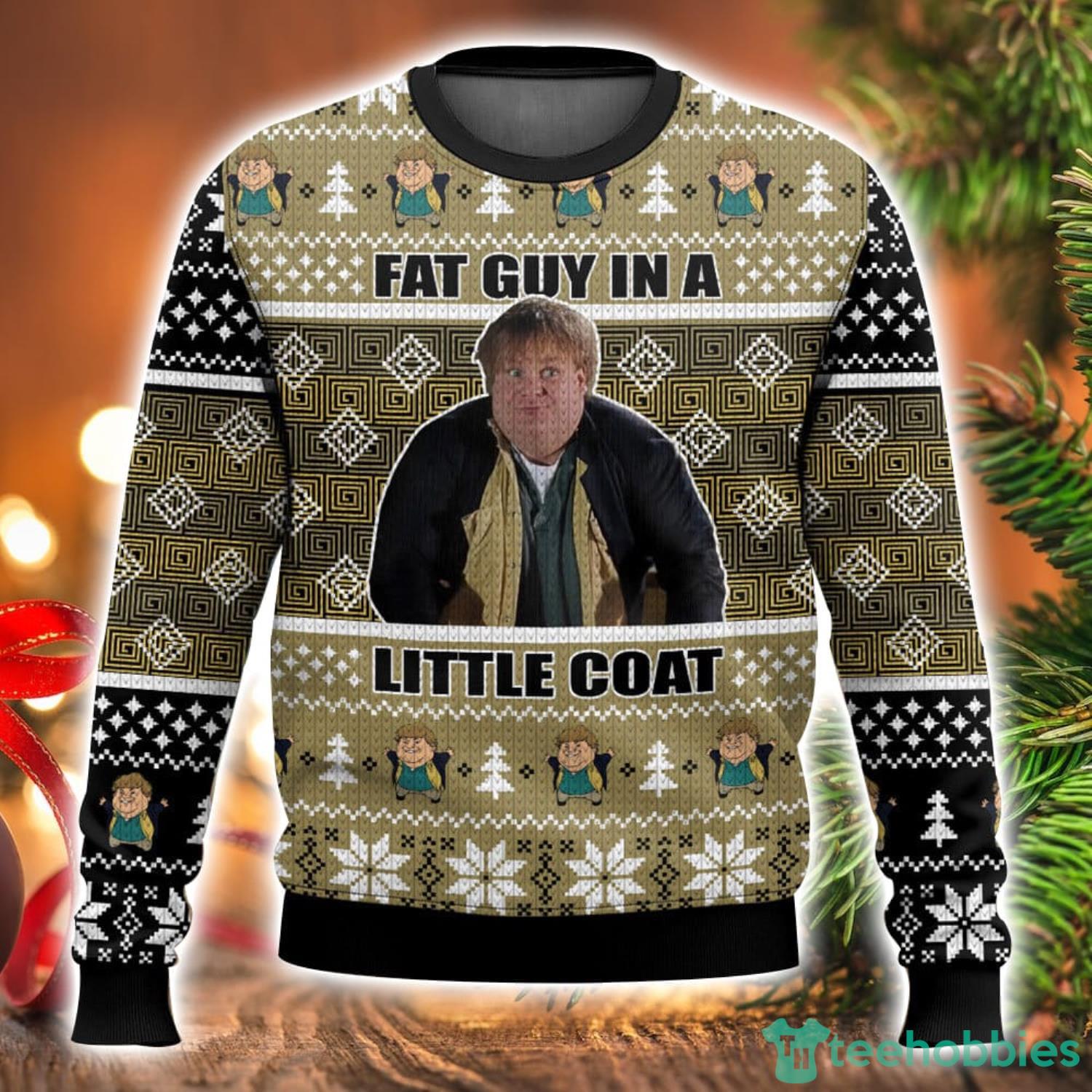 Chris Farley Fat Guy In A Little Coat Funny 3D Sweater Unisex Christmas  Gift Ugly Christmas Sweater