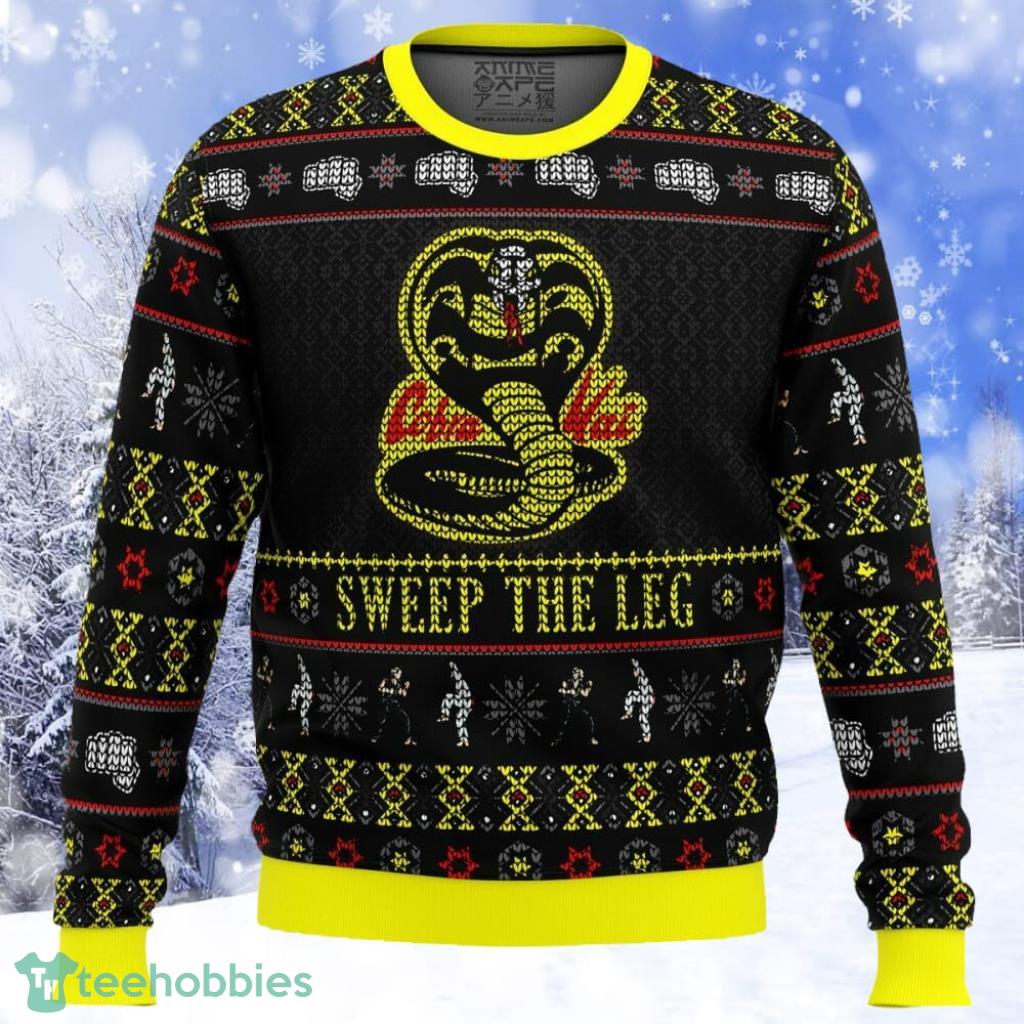 Cobra Kai Sweep The Leg Karate Kid Ugly Christmas Sweater image Cobra Kai Sweep The Leg Karate Kid Ugly Christmas Sweater Product Photo 1