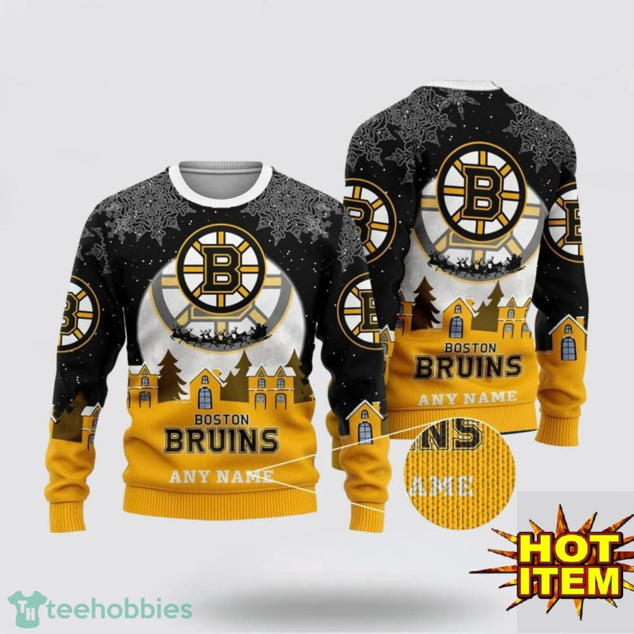 Custom Name NHL Boston Bruins 3D Sweater Christmas Holiday Gift Product Photo 1