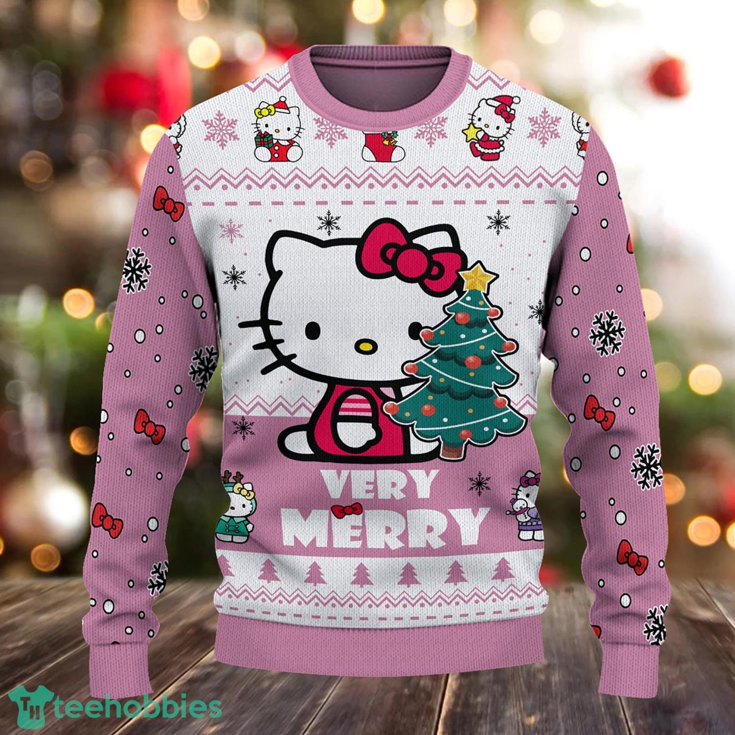 Cute Hello Kitty 3D All Over Printed Ugly Christmas Sweater Christmas Gift For Family Product Photo 1