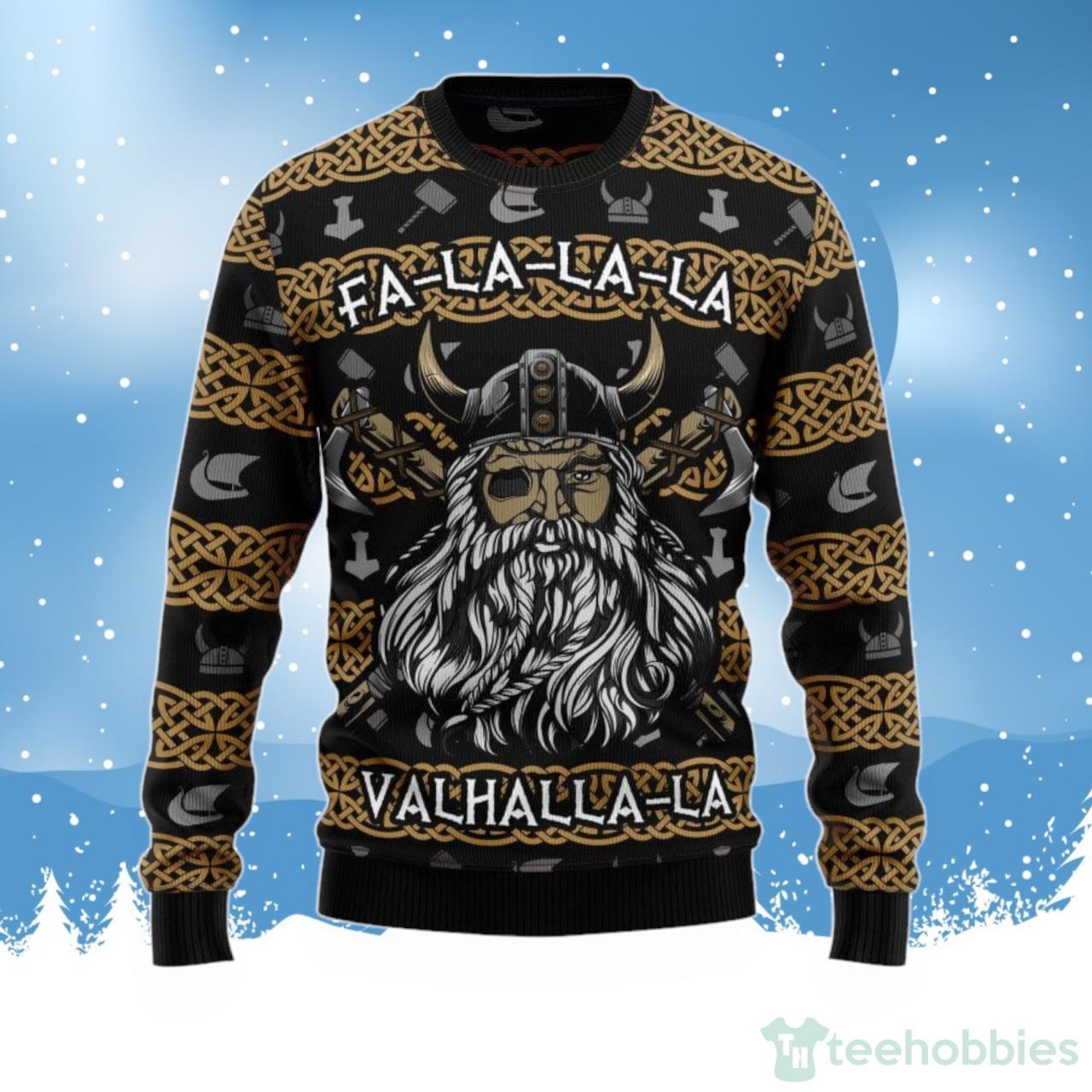 Fa La La Valhalla Viking Ugly Christmas Sweater For Men And Women