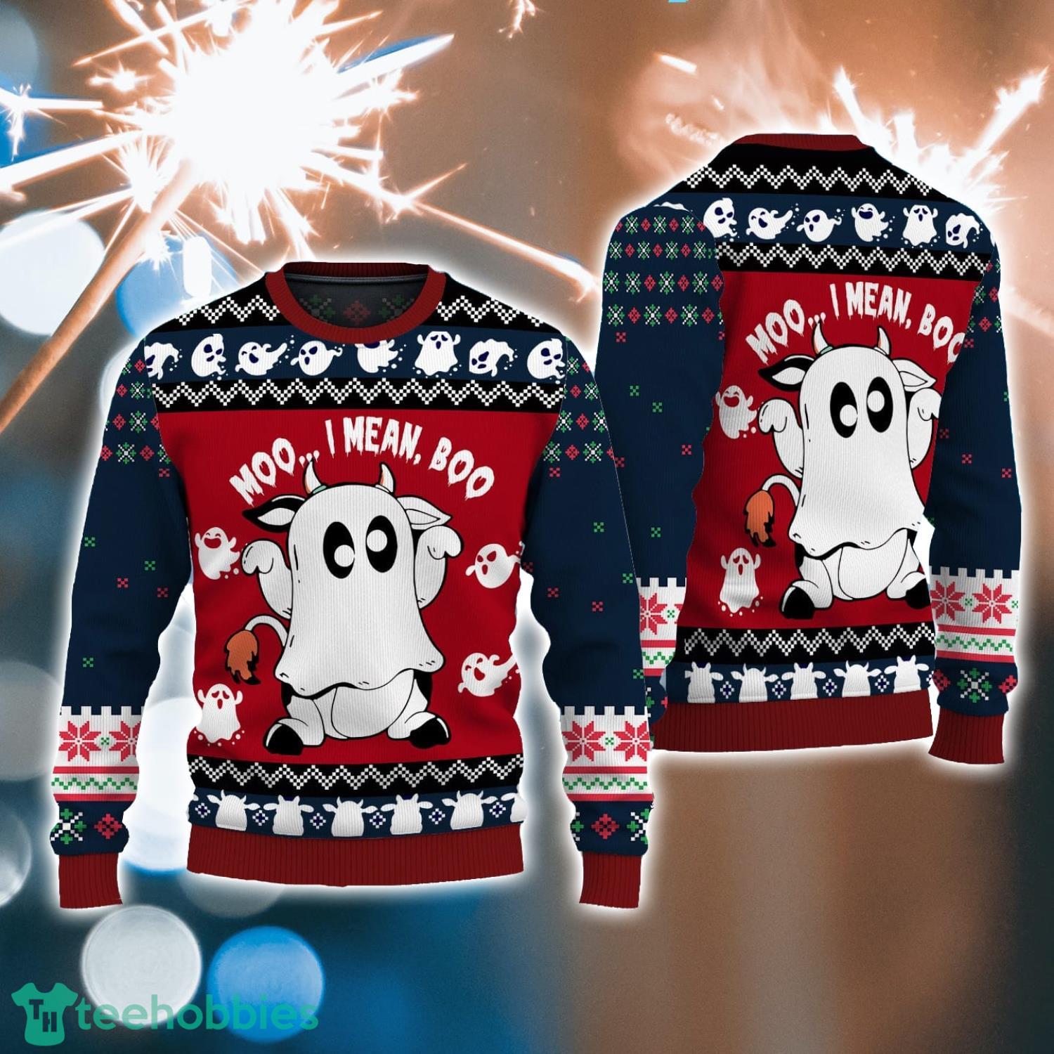 Ghost Cows Christmas Ugly Sweater 2023 Christmas Gift Cow Lover Giftweatshirt Product Photo 1