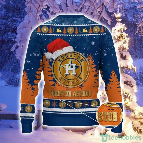 Houston Astros Logo Wearing Santa Hat Christmas Gift Ugly Christmas Sweater For Men And Women Gift Product Photo 2