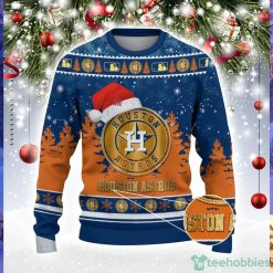 Houston Astros Logo Wearing Santa Hat Christmas Gift Ugly Christmas Sweater For Men And Women Gift Product Photo 1