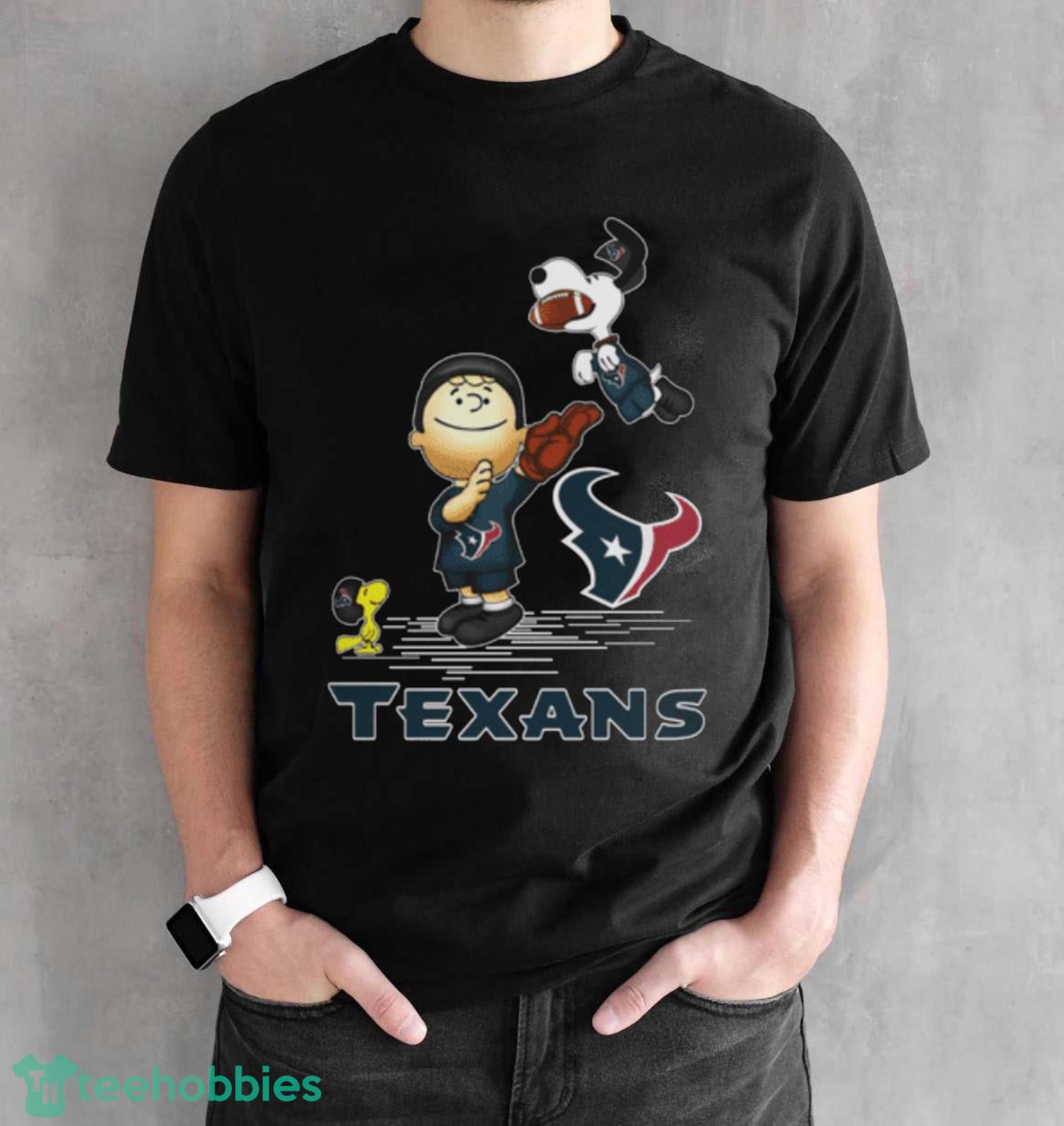 Houston Texans The Peanuts Sport Fans Christmas Shirt Gift For Christmas - Black Unisex T-Shirt