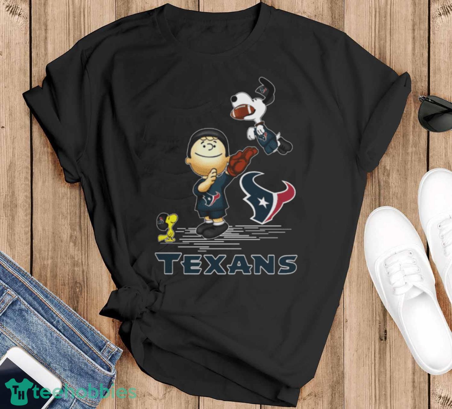 Houston Texans The Peanuts Sport Fans Christmas Shirt Gift For Christmas - Black T-Shirt