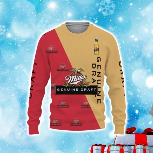 Miller Genuine Draft Beers Beers And Whiskey Pattern Logo Christmas Sweater Product Photo 1