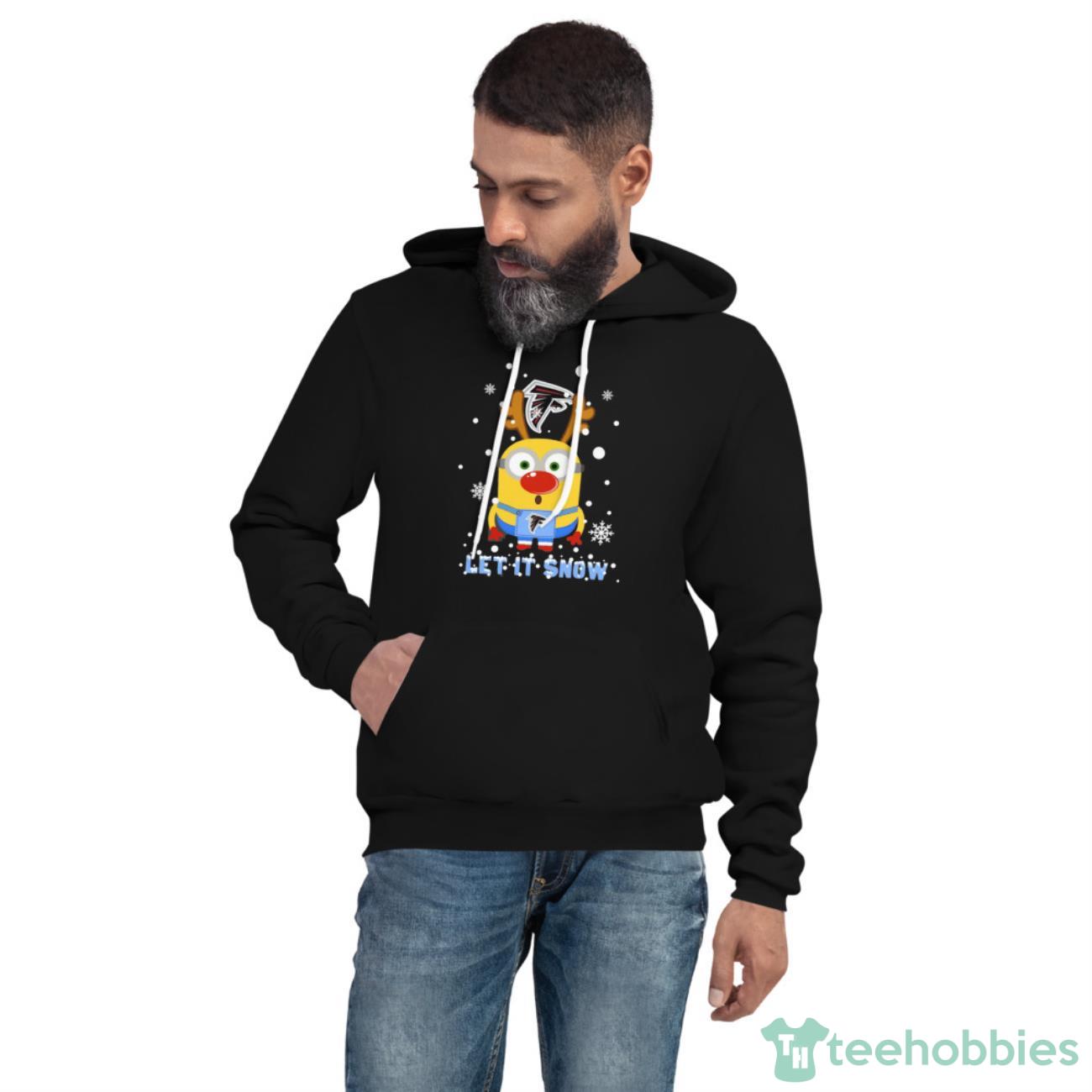 Minion Atlanta Falcons Ugly Christmas Sweaters Let It Snow T-Shirt - Unisex Fleece Pullover Hoodie
