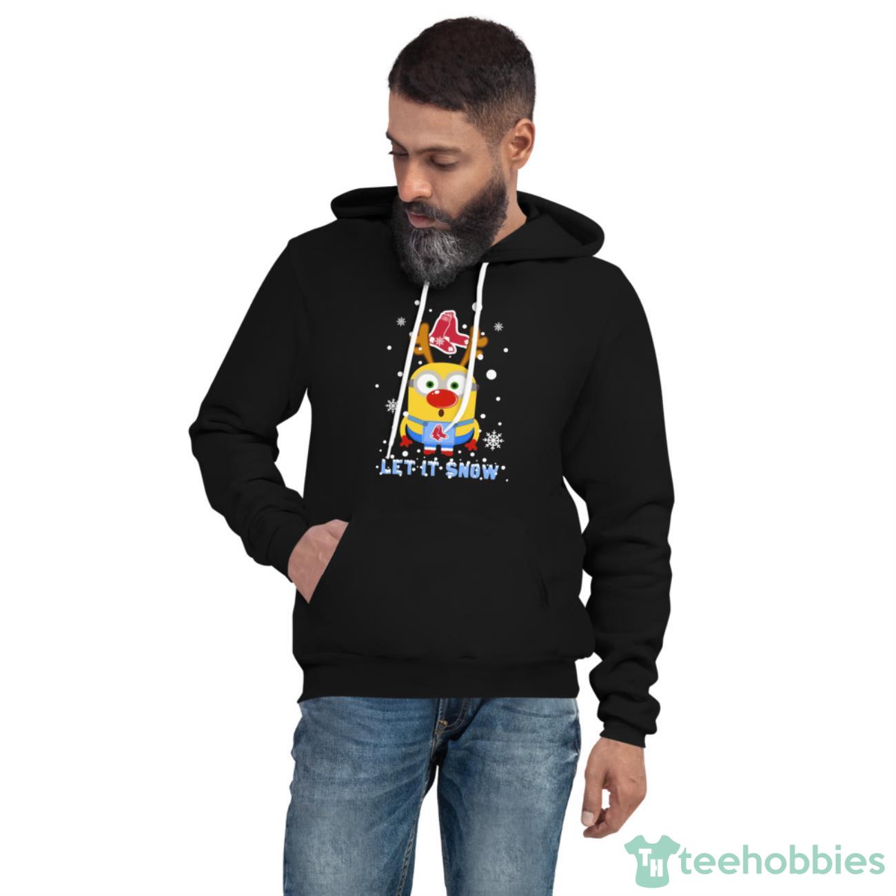 Minion Boston Red Sox Ugly Christmas Sweaters Let It Snow T-Shirt - Unisex Fleece Pullover Hoodie
