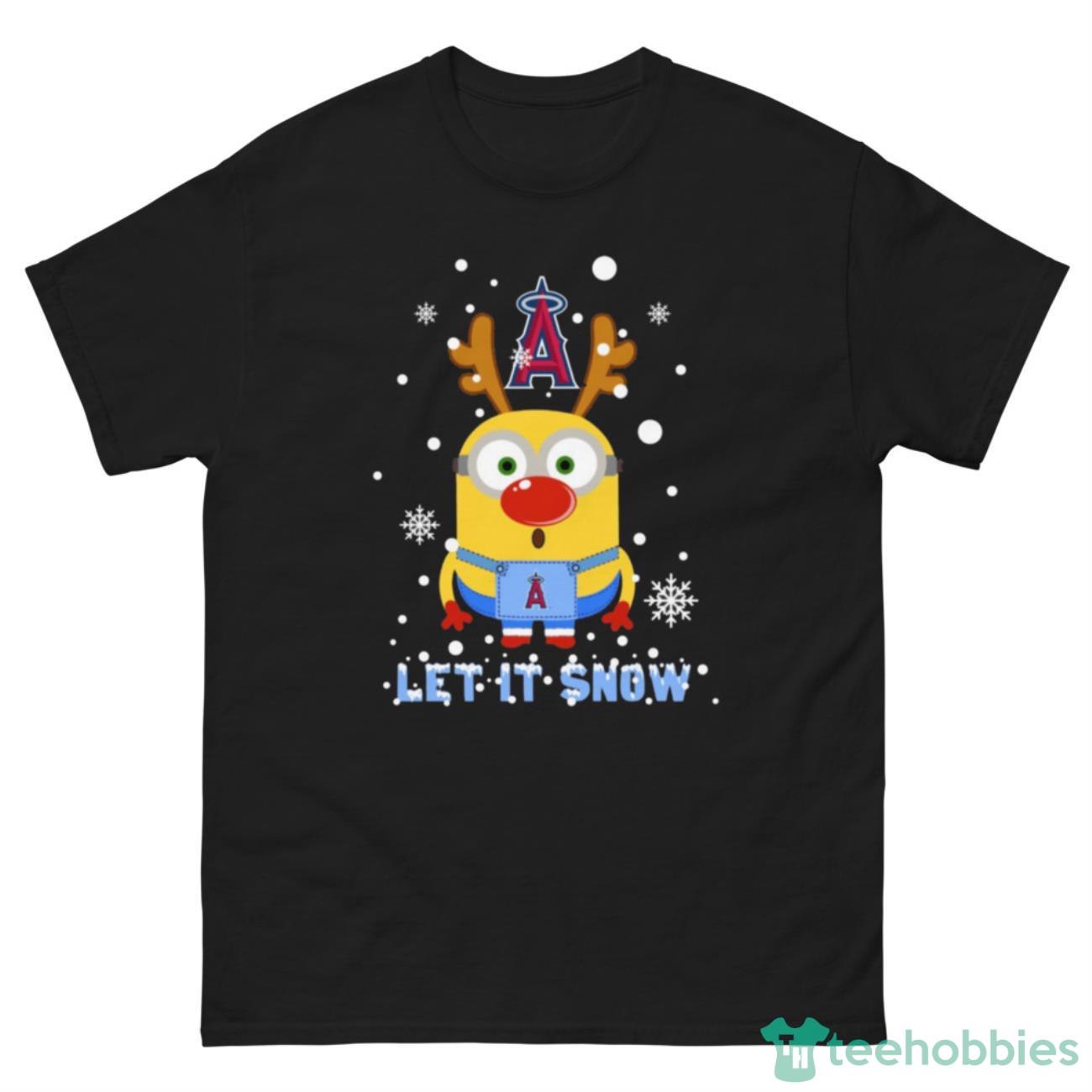 Minion Los Angeles Angels Ugly Christmas Sweaters Let It Snow T-Shirt - G500 Men’s Classic Tee