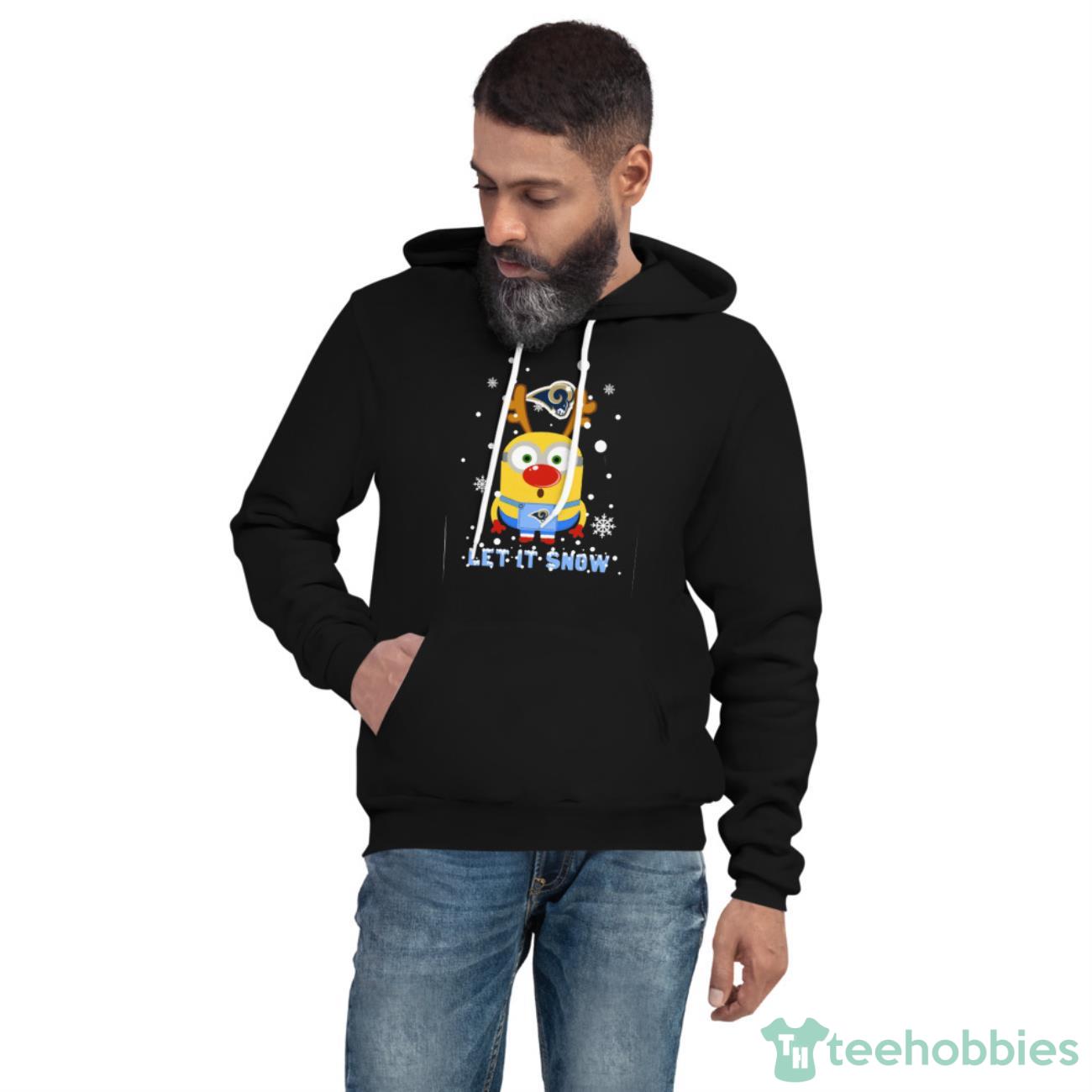 Minion Los Angeles Rams Ugly Christmas Sweaters Let It Snow T-Shirt - Unisex Fleece Pullover Hoodie