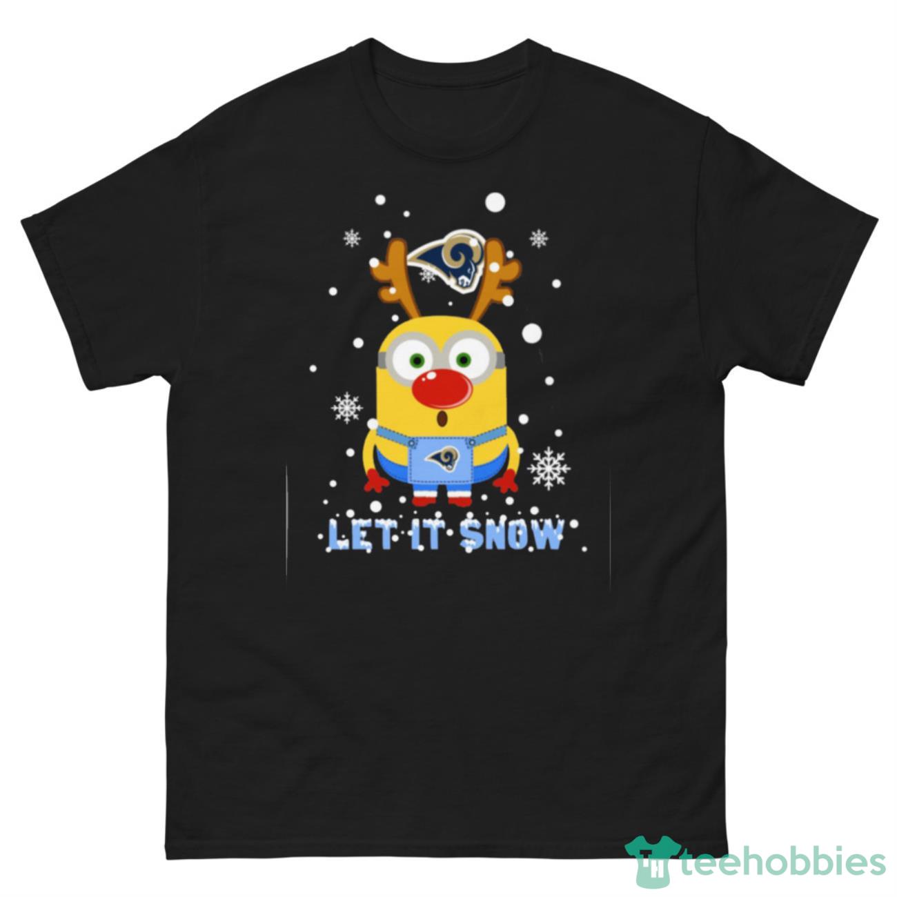 Minion Los Angeles Rams Ugly Christmas Sweaters Let It Snow T-Shirt - G500 Men’s Classic Tee