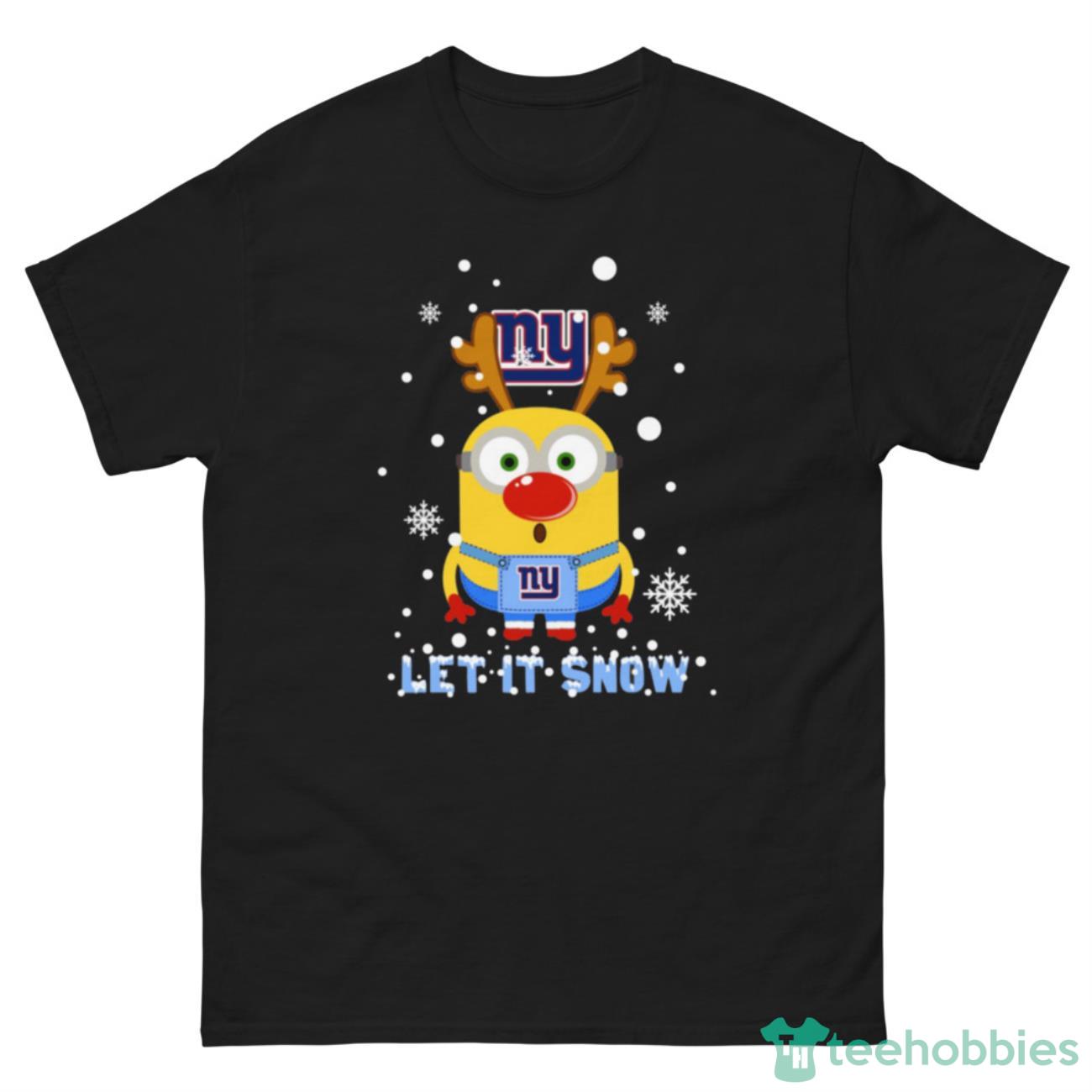 Minion New York Giants Ugly Christmas Sweaters Let It Snow T-Shirt - G500 Men’s Classic Tee