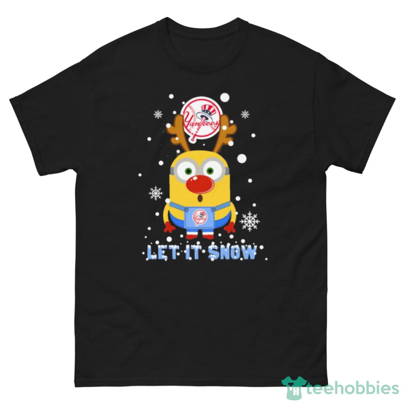 Minion New York Yankees Ugly Christmas Sweaters Let It Snow T-Shirt - G500 Men’s Classic Tee