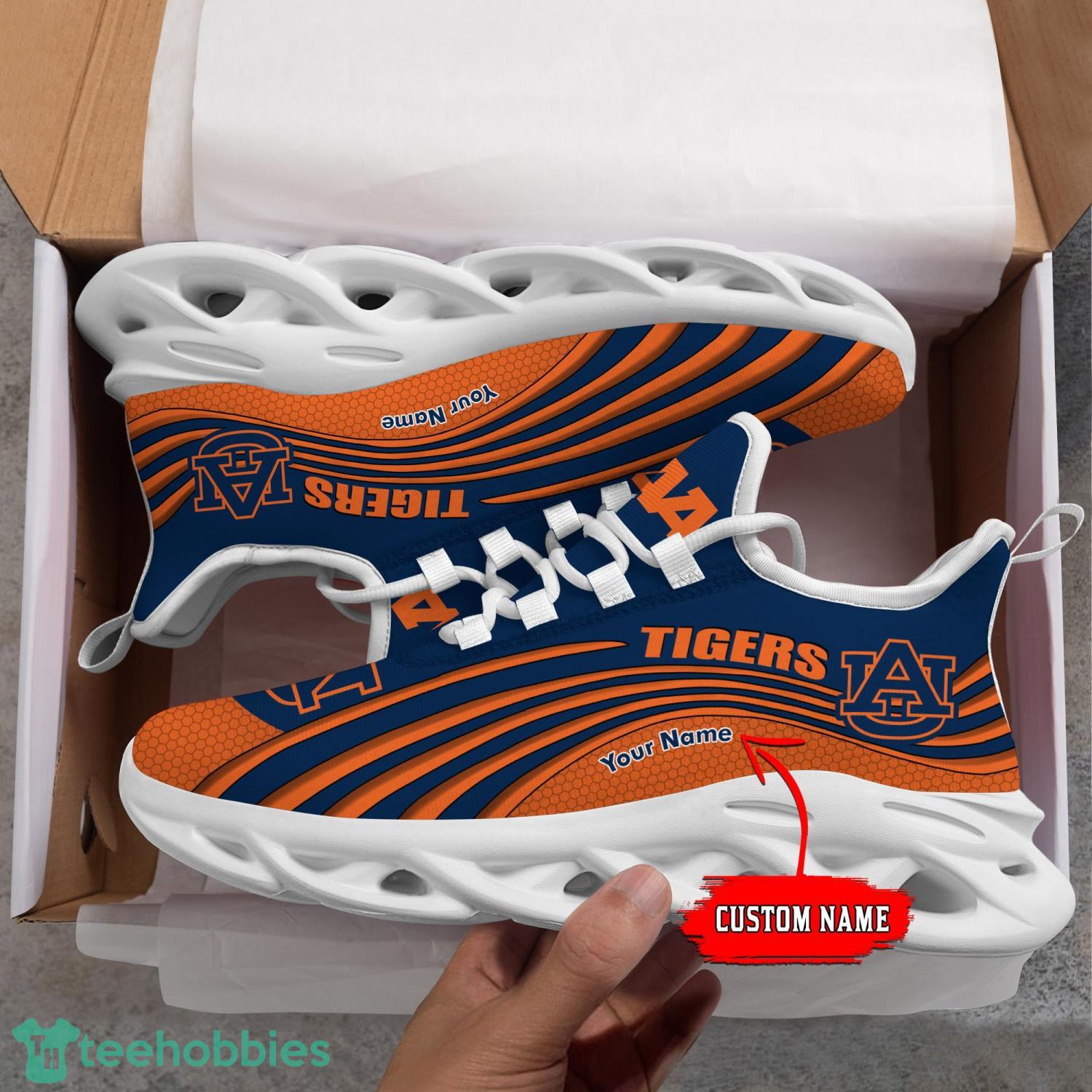 NCAA Sneakers Auburn Tigers Running Sneakers Custom Name Max Soul Shoes Product Photo 1
