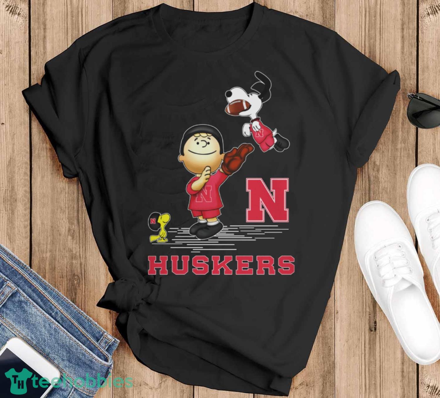 Nebraska Cornhuskers The Peanuts Sport Fans Christmas Shirt Gift For Christmas - Black T-Shirt
