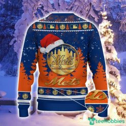 New York Mets Logo Wearing Santa Hat Christmas Gift Ugly Christmas Sweater Xmas Holiday Gift image New York Mets Logo Wearing Santa Hat Christmas Gift Ugly Christmas Sweater Xmas Holiday Gift Product Photo 2