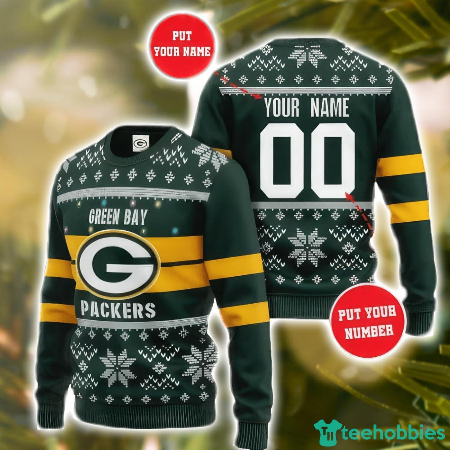 NFL Green Bay Packers Custom Name And Number Christmas Sweater Xmas Christmas Gift For Men And Women Product Photo 1