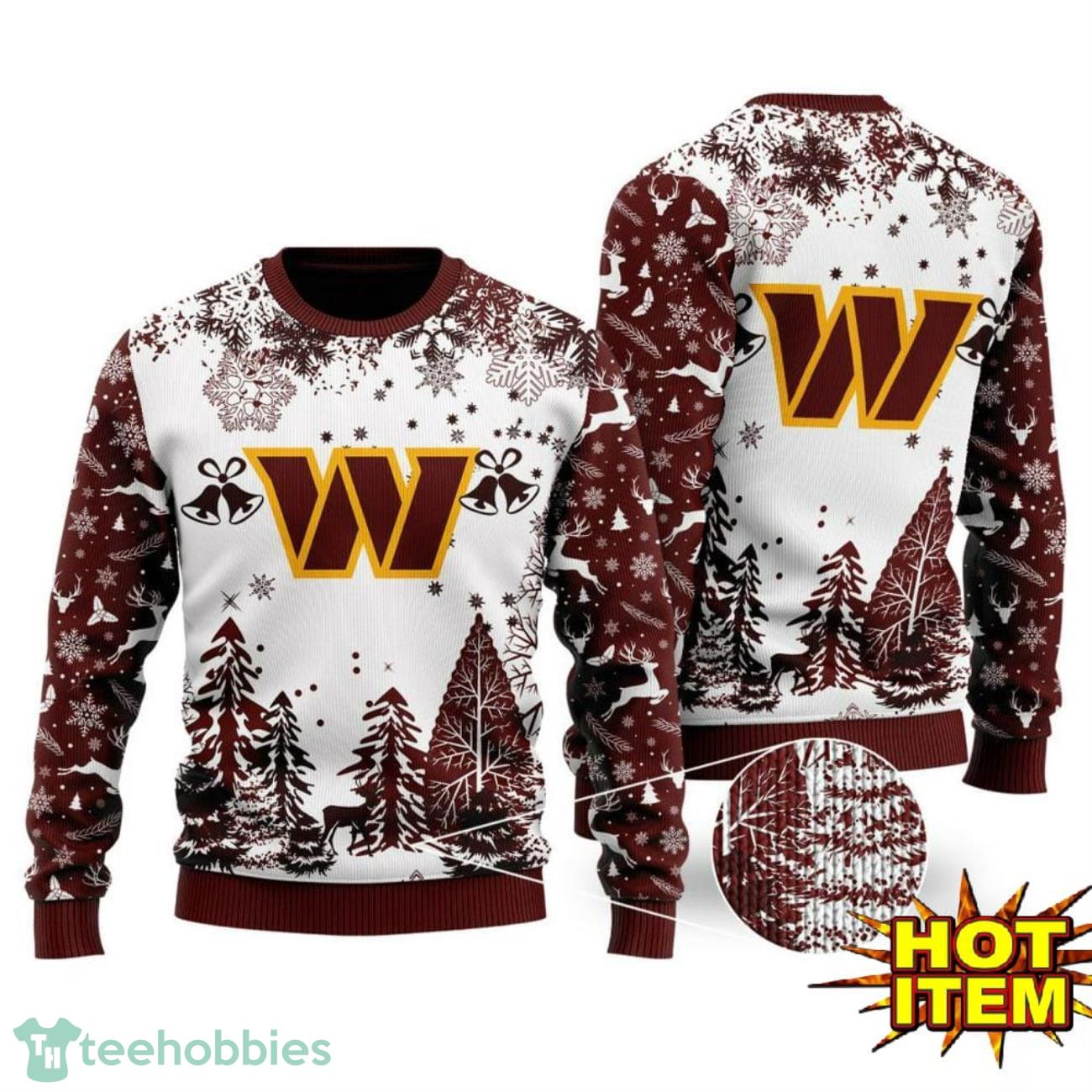 NFL Washington Commanders Sport Team 3D Ugly Christmas Sweater Nice Gift Product Photo 1