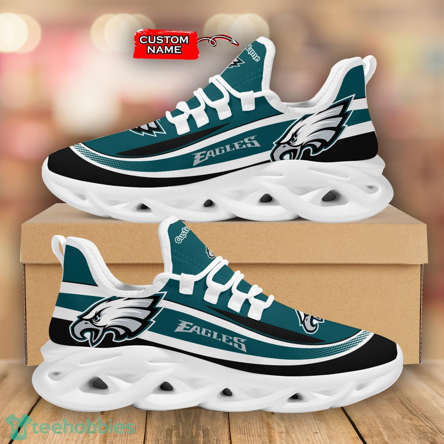 Philadelphia Eagles NFL Personalized Name Max Soul Shoes Clunky Shoes Running Sneakers Product Photo 1