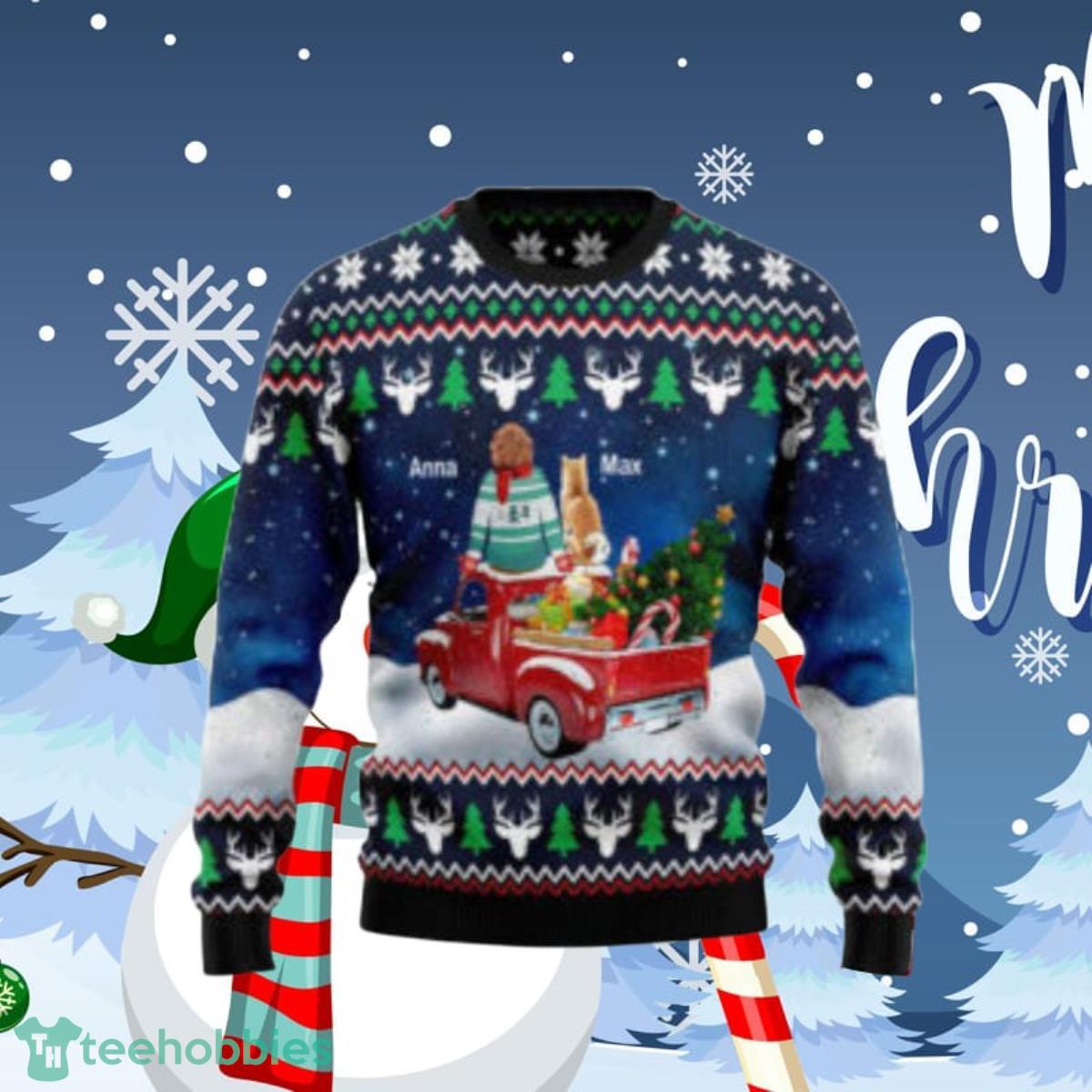 Red Car Dog Owner Merry Xmas Ugly Christmas Sweaters Style Gift For Men And Women Product Photo 1