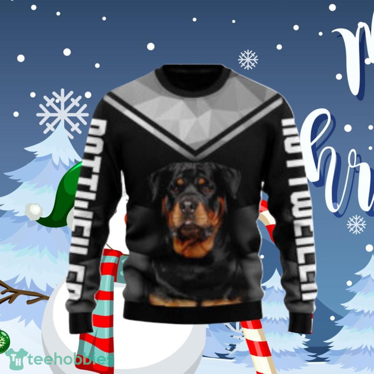 Rottweiler Dog Lover Black Ugly Christmas Sweaters Style Gift For Men And Women Product Photo 1