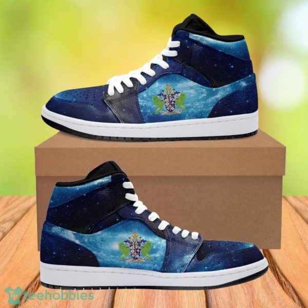 Saint Lucia Blue Galaxy Air Jordan Hightop Sneaker Shoes Product Photo 1