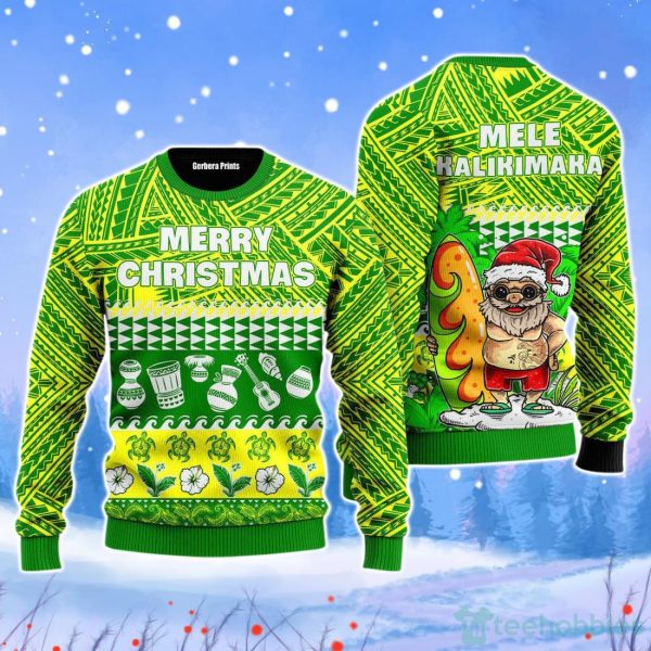 Santa Claus Mele Kalikimaka Christmas Unisex Ugly Sweater Product Photo 1