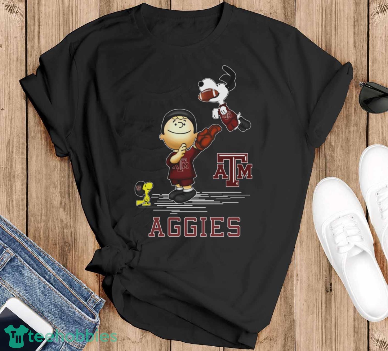 Texas A&m Aggies The Peanuts Sport Fans Christmas Shirt Gift For Christmas - Black T-Shirt