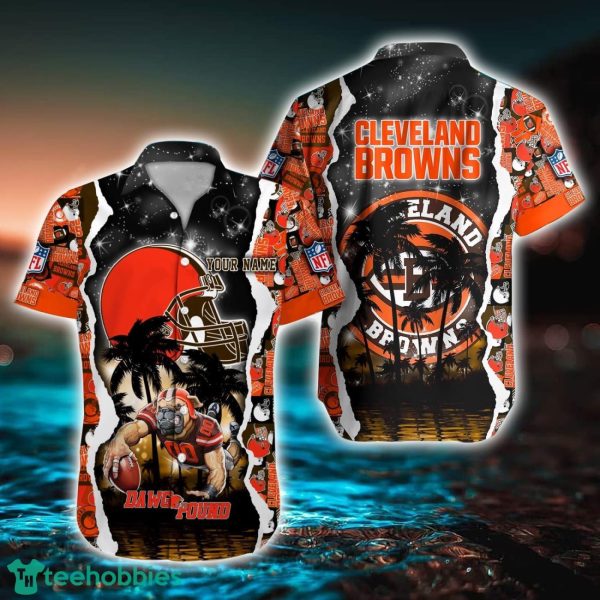Cleveland Browns NFL Hawaiian Shirt Custom Name 3D All Over Printed Hawaii Shirt Product Photo 1