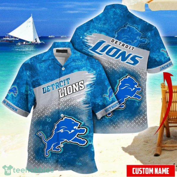 NFL Detroit Lions Hawaiian Shirt Custom Name For Fans Aloha Summer Shirt Product Photo 1