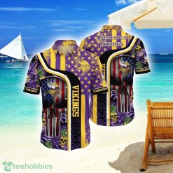 NFL Minnesota Vikings Hawaiian Shirts Skull Halloween Gift For Fans Product Photo 1