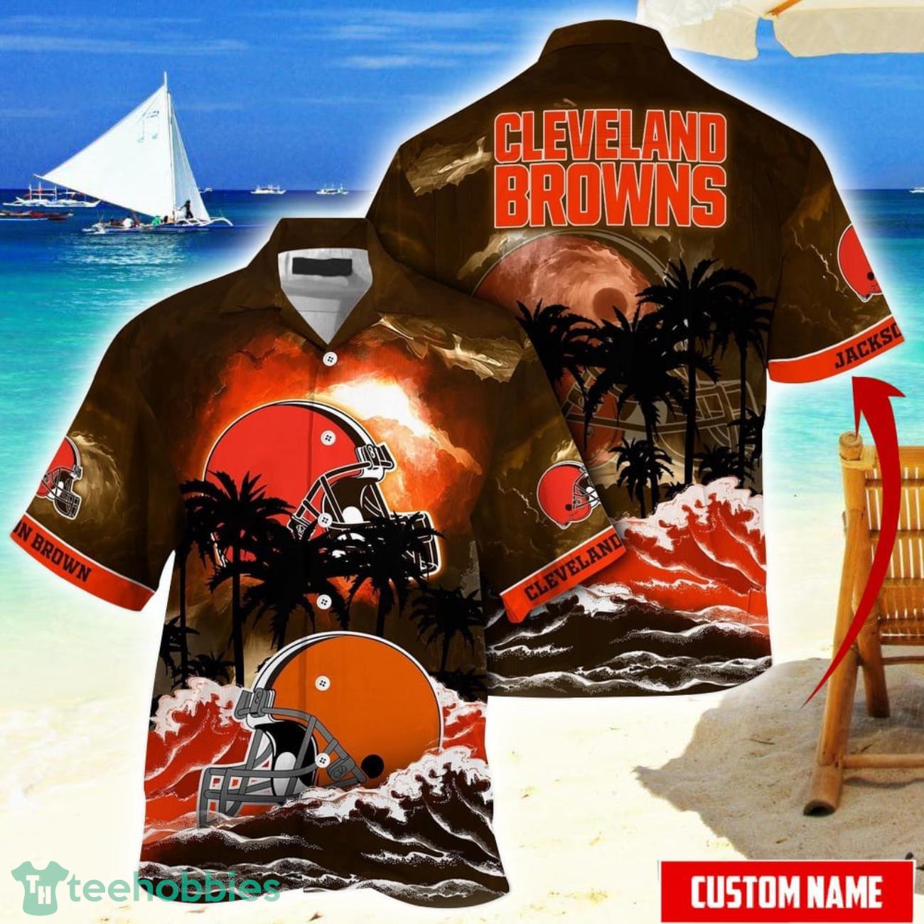 Personalized NameNFL Cleveland Browns Best Hawaiian Shirt Big Fans Aloha Shirt Summer Gift Product Photo 1