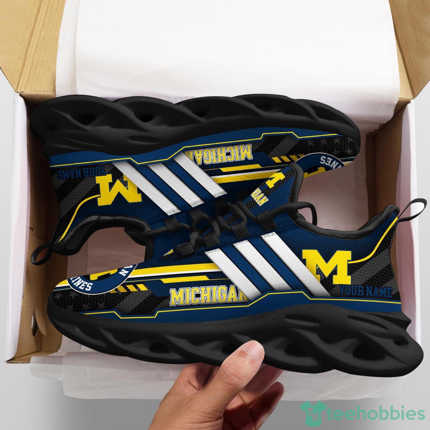 Michigan Wolverines Max Soul Sneakers Personalized Name Trending Sport Running Shoes Product Photo 1
