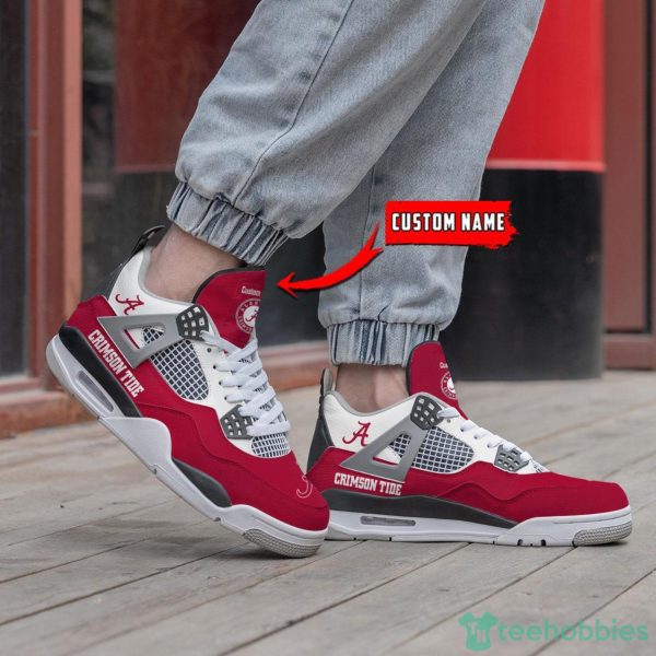 NCAA Team Personalized Name Alabama Crimson Tide Personalized Air Jordan 4 Sneakers Shoes Sport Fans Gift Big Fans Product Photo 2
