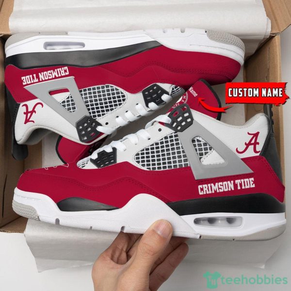 NCAA Team Personalized Name Alabama Crimson Tide Personalized Air Jordan 4 Sneakers Shoes Sport Fans Gift Big Fans Product Photo 3
