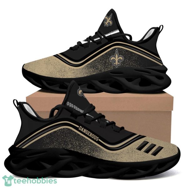 New Orleans Saints Border Logo Pattern Custom Name 3D Max Soul Sneaker Product Photo 1
