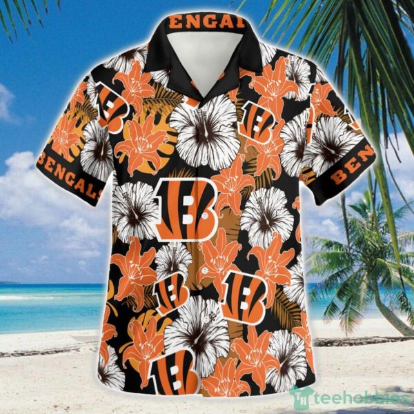 Cincinnati Bengals Big Flower 3D Hawaiian Shirt Button Beach Shirt Product Photo 2