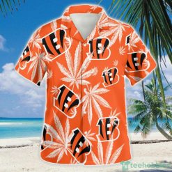 Cincinnati Bengals Cannabis Orange 3D Hawaiian Shirt Button Beach Shirt Product Photo 2