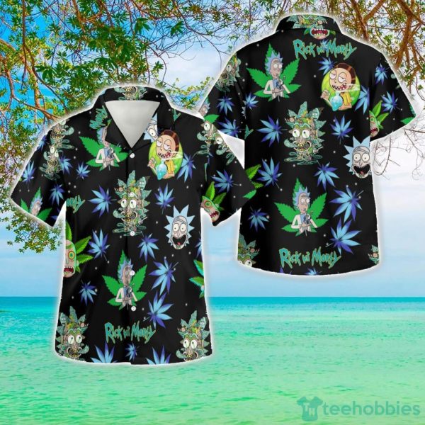 Rick And Morty Weed 3D All Over Printed Hawaiian Shirt Button Beach Shirt Product Photo 1