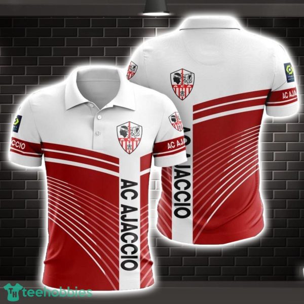 AC Ajaccio Striped Style 3D Polo Shirt Shirt For Sport Golf Lover Product Photo 1