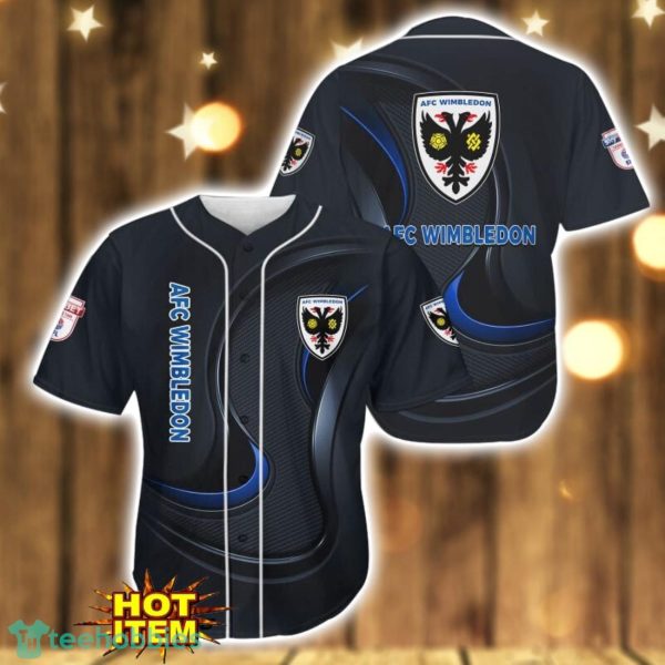 AFC Wimbledon 3D Printing Baseball Jersey Shirt Black Product Photo 1