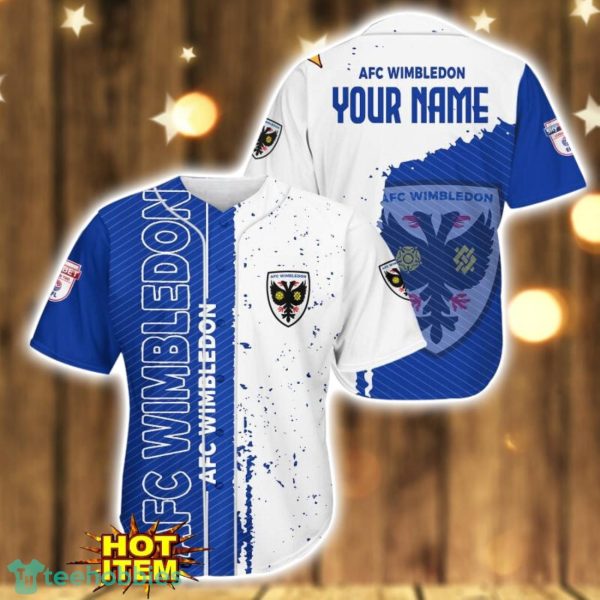 AFC Wimbledon 3D Printing Baseball Jersey Shirt Custom Name For Fans Product Photo 1