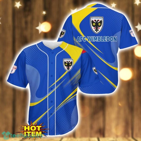 AFC Wimbledon 3D Printing Blue Baseball Jersey Shirt Product Photo 1
